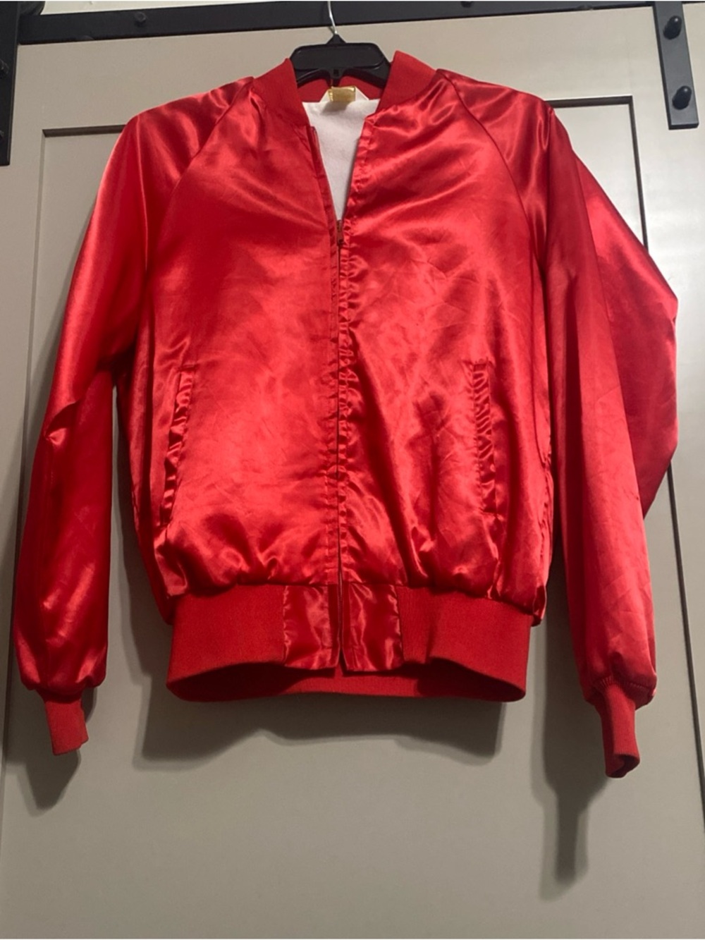 Vintage Whang Red Satin Bomber Jacket - Classic Varsity Style